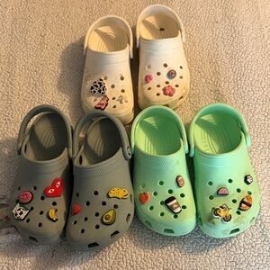 CROCS Kids Sandals - White, Gray, and Green